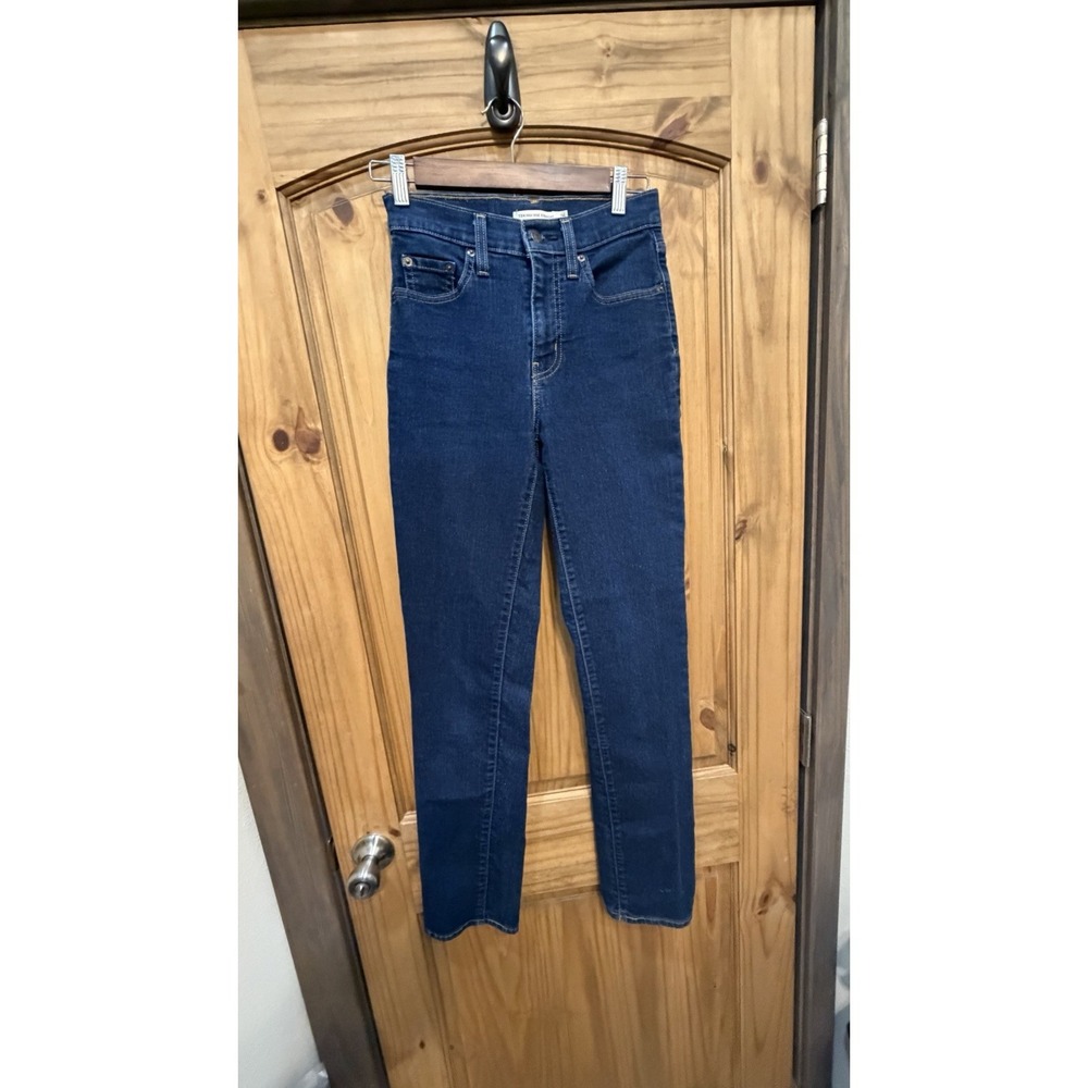 Levi's 724 High Rise Straight Jeans Women's 26 Dark Wash Denim